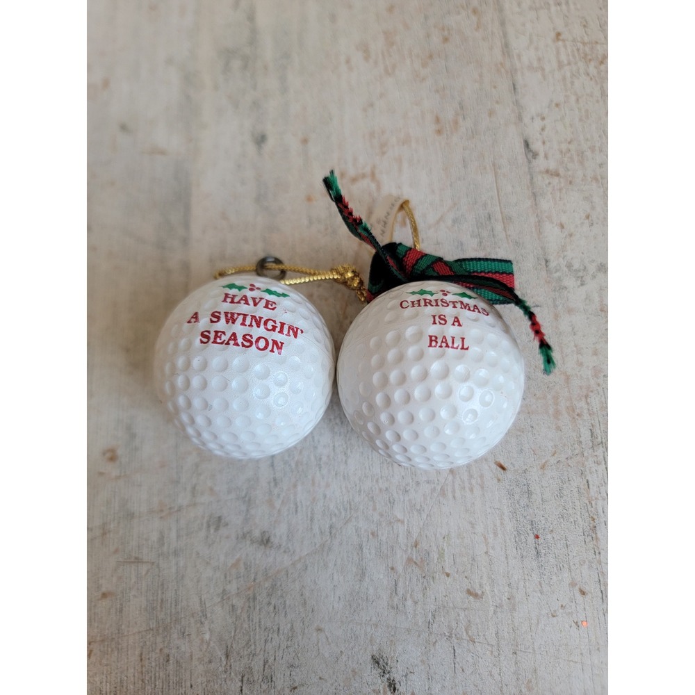 Golfing ornament Xmas is a ball swinging season set sport home